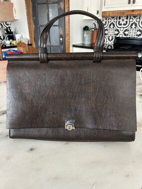 Classic Dark Brown Leather handbag -